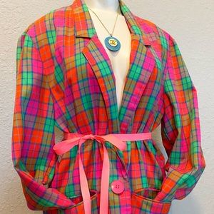 Vintage Bright colorful 80s Boyfriend Blazer SOLD